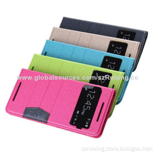 S-view Window Leather Flip Cover Case for HTC One 2/8m, with Stand Function